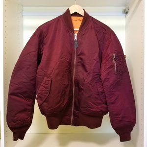 Alpha Industries MA-1 Maroon Flight Jacket Large